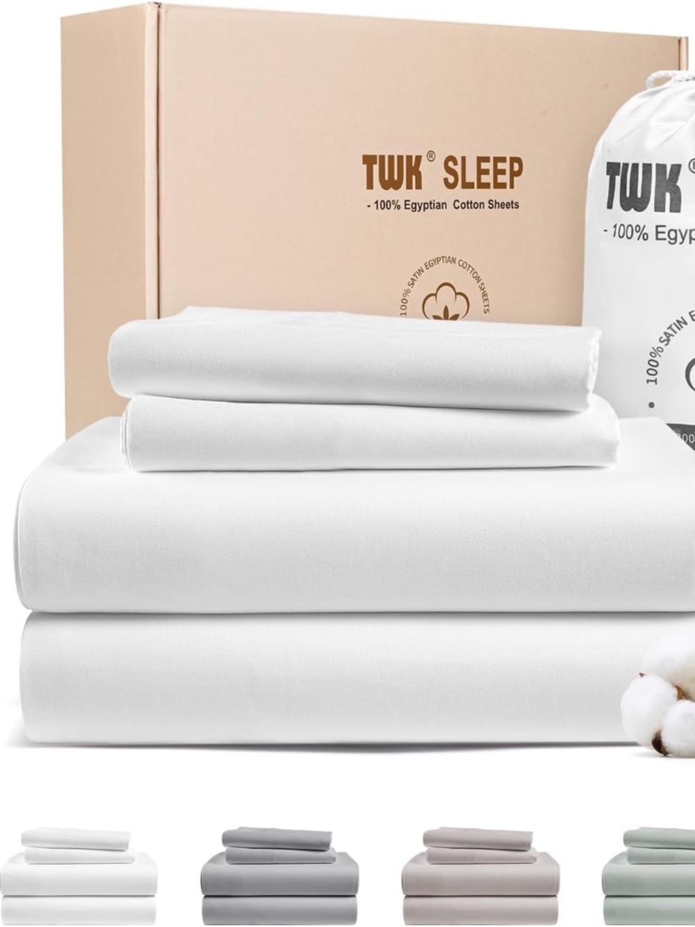 Egyptian Long-Staple Cotton Bedding Sheets Set